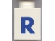Part No: 3005ptRb  Name: Brick 1 x 1 with Blue 'R' Pattern (Bold Font)