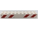 Part No: 3006pb012L  Name: Brick 2 x 10 with Red and White Danger Stripes and Rivets Pattern Model Left Side (Stickers) - Set 75917
