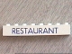 Part No: 3008p24  Name: Brick 1 x 8 with Blue 'RESTAURANT' Pattern