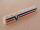 Part No: 3008pb048L  Name: Brick 1 x 8 with Blue -V- and Red Lines Left Pattern (Sticker) - Set 6346