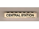 Part No: 3008pb052  Name: Brick 1 x 8 with Black 'CENTRAL STATION' Pattern (Sticker) - Set 148