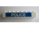Part No: 3008pb094  Name: Brick 1 x 8 with White 'POLICE' on Blue Background Pattern (Sticker) - Set 364