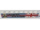 Part No: 3008pb147L  Name: Brick 1 x 8 with White 'NOW'S THE TIME TO VISIT' on United Kingdom Flag (Union Jack) Pattern (Sticker) - Set 40220
