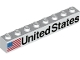 Part No: 3008pb171L  Name: Brick 1 x 8 with Black 'United States' and Flag Pattern Model Left Side
