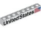 Part No: 3008pb171R  Name: Brick 1 x 8 with Black 'United States' and Flag Pattern Model Right Side