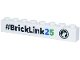 Part No: 3008pb196  Name: Brick 1 x 8 with Black, Blue and Bright Green '#BrickLink25' and BrickLink 25th Anniversary Parrot Logo Pattern