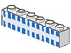 Part No: 3009p21  Name: Brick 1 x 6 with Ferry Squares Light Blue in 2 Lines Pattern