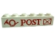 Part No: 3009pb033  Name: Brick 1 x 6 with Red 'POST', Horn and Envelope Pattern