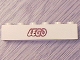 Part No: 3009pb040  Name: Brick 1 x 6 with Lego Logo Open O Style Red Outline Pattern