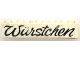 Part No: 3009pb049  Name: Brick 1 x 6 with Black 'Würstchen' Script Pattern ('Wurstchen')