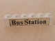 Part No: 3009pb068  Name: Brick 1 x 6 with Black 'Bus Station' Pattern (Sticker) - Set 379-1
