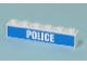 Part No: 3009pb123  Name: Brick 1 x 6 with White 'POLICE' Bold Narrow Font on Blue Pattern (Sticker) - Set 7743