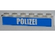 Part No: 3009pb163  Name: Brick 1 x 6 with White 'POLIZEI' Bold Narrow Font on Blue Pattern (Sticker) - Set 7743
