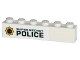 Part No: 3009pb189L  Name: Brick 1 x 6 with Minifigure Head Badge and 'SUPER SECRET POLICE' Pattern Model Left Side (Sticker) - Set 70819