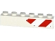 Part No: 3009pb194L  Name: Brick 1 x 6 with Red and White Danger Stripes Cutout Pattern Left (Sticker) - Set 75917