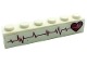 Part No: 3009pb233L  Name: Brick 1 x 6 with Magenta Heart and Heart Beat Pattern Model Left Side (Sticker) - Set 41318