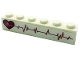 Part No: 3009pb233R  Name: Brick 1 x 6 with Magenta Heart and Heart Beat Pattern Model Right Side (Sticker) - Set 41318