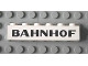 Part No: 3009px36  Name: Brick 1 x 6 with Black 'BAHNHOF' Sans-Serif Pattern
