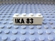 Part No: 3010pb019  Name: Brick 1 x 4 with Black 'IKA 83' Pattern