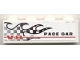 Part No: 3010pb107L  Name: Brick 1 x 4 with Checkered Flame and 'V-8 PACE CAR' Pattern Model Left Side (Sticker) - Set 8121