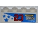 Part No: 3010pb149R  Name: Brick 1 x 4 with Blue Stars, Number '23', 'ZENZORA', 'NUTY REZ' and 'SPIN WEAR' Pattern Model Right Side (Sticker) - Set 8125