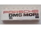 Part No: 3010pb260  Name: Brick 1 x 4 with Red 'PORSCHE' and Black 'DMG MORI' and 2 Dark Bluish Gray Rectangles Pattern on Both Sides (Stickers) - Set 75876