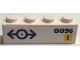Part No: 3010pb377L  Name: Brick 1 x 4 with Dark Blue Train Logo, Black 'GG96' and Exclamation Mark on Yellow Background Pattern Model Left Side (Sticker) - Set 40518
