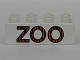Part No: 3011pb016  Name: Duplo, Brick 2 x 4 with 'ZOO' Text Pattern and Tiger Stripes
