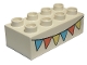 Part No: 3011pb058  Name: Duplo, Brick 2 x 4 with Colorful Flags Pattern