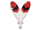 Part No: 30126pb03  Name: Minifigure, Plume Feathers with Small Pin with Red Tips and Black Stripes Pattern