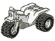Part No: 30187c01a  Name: Tricycle with Dark Gray Chassis and White Wheels - Round Holes on Rear Wheels