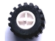 Part No: 30190c03  Name: Wheel Center Wide with Stub Axles (Tricycle) with Black Tire 21mm D. x 12mm - Offset Tread Small Wide, Raised Groove (30190 / 60700)