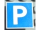 Part No: 30258pb002  Name: Road Sign 2 x 2 Square with Clip with Parking Pattern