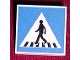 Part No: 30258pb003  Name: Road Sign 2 x 2 Square with Clip with Crosswalk with Pedestrian Pattern