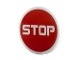 Part No: 30261pb016  Name: Road Sign 2 x 2 Round with Clip with Wide Font 'STOP' on Red Background Pattern (Sticker) - Set 5970