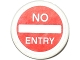 Part No: 30261pb024  Name: Road Sign 2 x 2 Round with Clip with Thin Font 'NO ENTRY' on Red Background Pattern (Sticker) - Sets 76041 / 76051