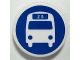 Part No: 30261pb047  Name: Road Sign 2 x 2 Round with Clip with White Bus Silhouette with '23' on Blue Background Pattern (Sticker) - Set 70425