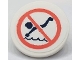 Part No: 30261pb049  Name: Road Sign 2 x 2 Round with Clip with No Diving Pattern (Sticker) - Set 41430