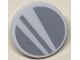 Part No: 30261pb056  Name: Road Sign 2 x 2 Round with Clip with Silver Mirror and White Stripes Pattern (Sticker) - Set 41684