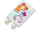 Part No: 30350bpb010  Name: Tile, Modified 2 x 3 with 2 Clips with Cat, Dog, Magenta Cross and Animal Paw Pattern (Sticker) - Set 41085