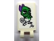 Part No: 30350bpb160  Name: Tile, Modified 2 x 3 with 2 Open O Clips with Painting of Bright Green Chameleon with Medium Lavender Bow (Pascal) and Capital Letter R Signature Pattern (Sticker) - Set 41156