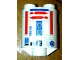 Part No: 30361cpb017  Name: Brick, Round 2 x 2 x 2 Robot Body with Bottom Axle Holder (x Shape / + Orientation) with SW Astromech Droid Light Bluish Gray Rectangles, Red Utility Arms, Blue Center Panel Pattern