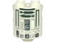 Part No: 30361cpb056  Name: Brick, Round 2 x 2 x 2 Robot Body with Bottom Axle Holder (x Shape / + Orientation) with SW Astromech Droid Light Bluish Gray Rectangles and Dark Green Utility Arms and Data Port Slot Pattern
