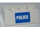 Part No: 3037pb020  Name: Slope 45 2 x 4 with White 'POLICE' on Blue Background Narrow Pattern (Sticker) - Set 7285