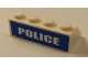 Part No: 3037pb038  Name: Slope 45 2 x 4 with White 'POLICE' Blue Background Wide Pattern on Backside (Sticker) - Set 7285