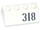 Part No: 3037pb041L  Name: Slope 45 2 x 4 with Light Bluish Gray '318' Pattern Model Left Side (Sticker) - Set 76041