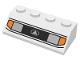 Part No: 3037px1U  Name: Slope 45 2 x 4 with Two Silver Headlights, Orange Signal Lights, and Black Lines Pattern