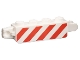 Part No: 30387p02  Name: Hinge Brick 1 x 4 Locking, 9 Teeth with Red and White Danger Stripes Red Pattern on Both Sides