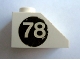 Part No: 3040apb02L  Name: Slope 45 2 x 1 without Bottom Tube with '78' on Black Circle Pattern Left (Sticker) - Set 619