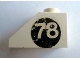 Part No: 3040apb02R  Name: Slope 45 2 x 1 without Bottom Tube with '78' on Black Circle Pattern Right (Sticker) - Set 619